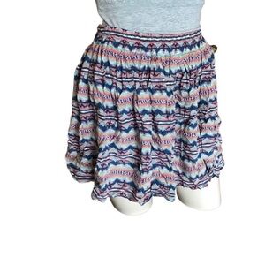 𝅺tribal print midi skirt multicolored sz small
